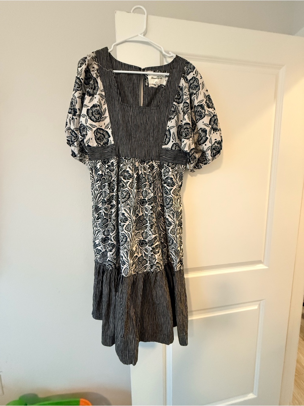 Bloomingprint Anthropologie Floral Mixed Pattern Midi Dress Size 8 Cottagecore❤️